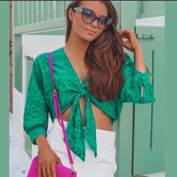 Zara knotted embroidered top - Picture 4 of 11